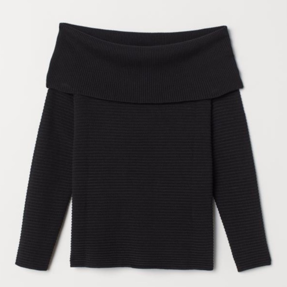 Black off the shoulder sweater